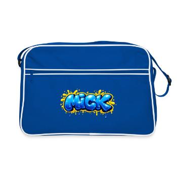 MICK GRAFFITI NAME FOR PERFECT GIFT PRINTABLE  - Sac Retro - bleu/blanc - Devant
