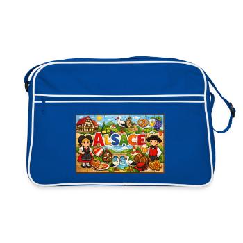 Alsace Colorful and Traditions chalkboard puzzle - Retro Bag - blue/white - Front