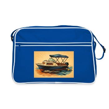 Motorboat holiday feeling - Retro Bag - blue/white - Front