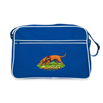 Mantrailer Dog Sniffer Dog Maintrailing - Retro Bag - blue/white - Front