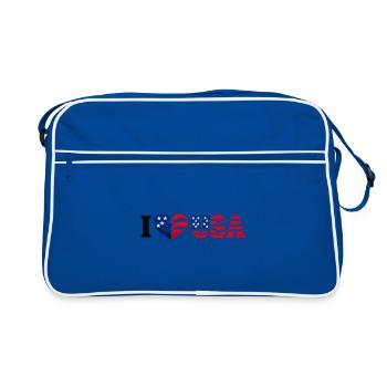 I Heart USA Star-Spangled Flag Pattern - Retro Bag - blue/white - Front