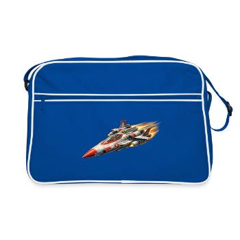 Starfighter / Spaceship Logo - Retro Bag - blue/white - Front