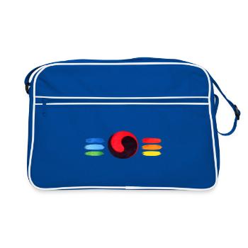 Colorful Yin Yang Brush Art – Balance & Harmony Sy - Sac Retro - bleu/blanc - Devant