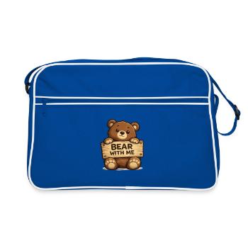 Soyez patients avec moi - Sac Retro - bleu/blanc - Devant