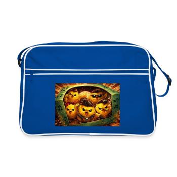 Rocking chick band in suitcase - Retro Bag - blue/white - Front