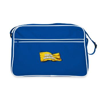 Hafen Hamburg Flaggen-Design - Retro Tasche - Blau/Weiß - Vorne