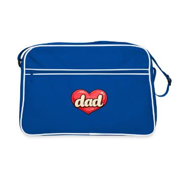 Cœur avec lettrage Papa - Sac Retro - bleu/blanc - Devant
