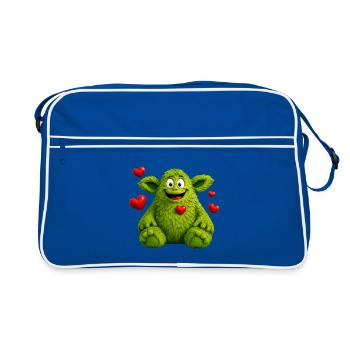 Monster - Retro Tasche - Blau/Weiß - Vorne