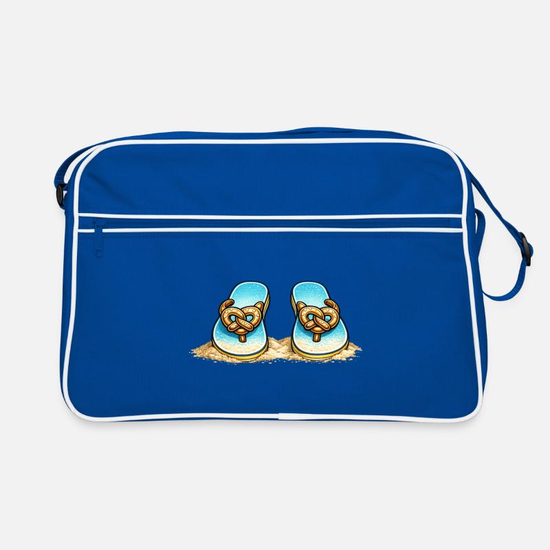 Blue Pretzel Bow Beach Flip-Flops Retro Tasche