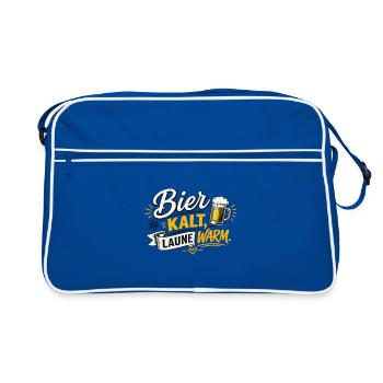 Beer cold, mood warm - Retro Bag - blue/white - Front