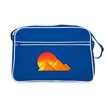 Coucher de soleil sur les pyramides - Sac Retro - bleu/blanc - Devant