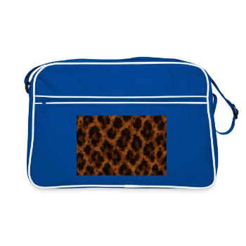 Textured Golden Leopard - Retro Bag - blue/white - Front