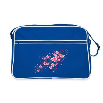 Branches de cerisier Branches de Sakura Cerisier - Sac Retro - bleu/blanc - Devant