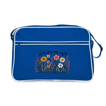 Let Me Grow My Way - Retro Tasche - Blau/Weiß - Vorne
