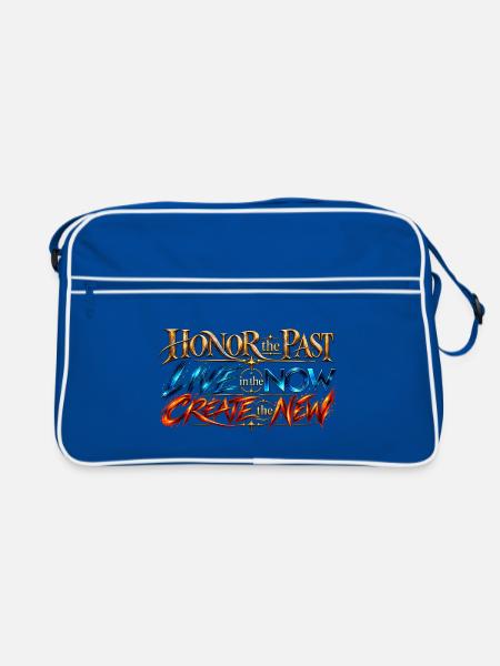 Honor the Past, Live in the Now, Create the New. - Retro Tasche - Blau/Weiß