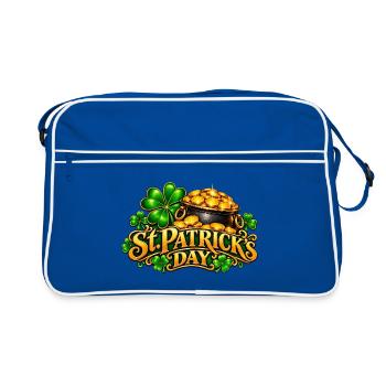 St Patrick's Tag Goldtopf Kleeblatt - Retro Tasche - Blau/Weiß - Vorne