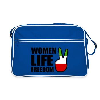 Women life freedom iran - Retro Bag - blue/white - Front