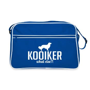 Kooiker what else Hundespruch Hunde - Retro Tasche - Blau/Weiß - Vorne