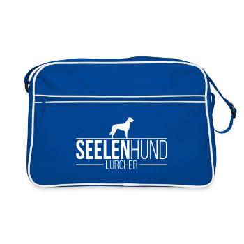 Lurcher Seelenhund Hunde Wilsigns - Retro Tasche - Blau/Weiß - Vorne