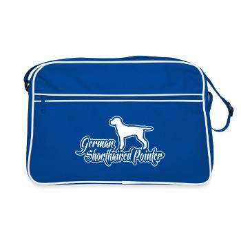 German Shorthaired Pointer Jagdhunde Hund Wilsigns - Retro Tasche - Blau/Weiß - Vorne