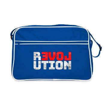 Revolution LOVE - Retro Tasche - Blau/Weiß - Vorne