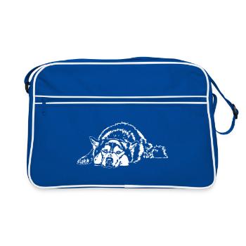 SIBERIAN HUSKY funny dog dogs Wilsigns - Retro Bag - blue/white - Front
