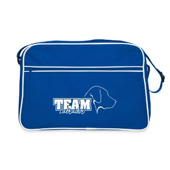 TEAM LABRADOR Profil Labbi Hunde Hund Wilsigns - Retro Tasche - Blau/Weiß - Vorne