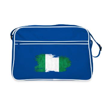 Nigeria - Nationalfahne, Pinseleffekt - Retro Tasche - Blau/Weiß - Vorne