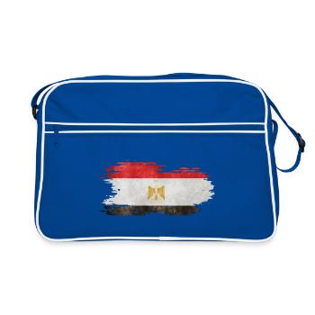 Egypt - National Flag, Brush Effect - Retro Bag - blue/white - Front