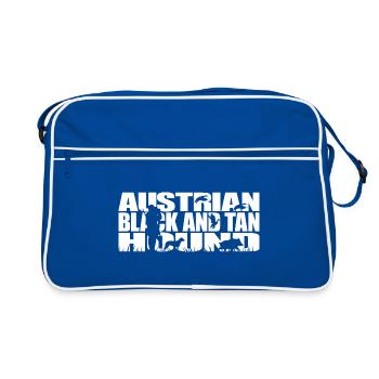 AUSTRIAN BLACK AND TAN HOUND Jagdhunde Wilsigns - Retro Tasche - Blau/Weiß - Vorne