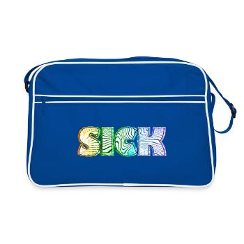 Sick sick SICK | Krankes Krank Design - Retro Tasche - Blau/Weiß - Vorne