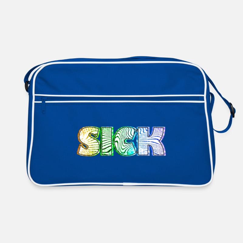 Sick sick SICK | Krankes Krank Design - Retro Bag - blue/white