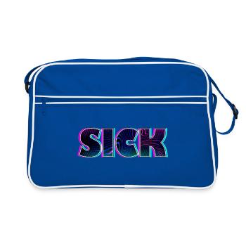 Sick sick SICK | Krankes Krank Design - Retro Tasche - Blau/Weiß - Vorne