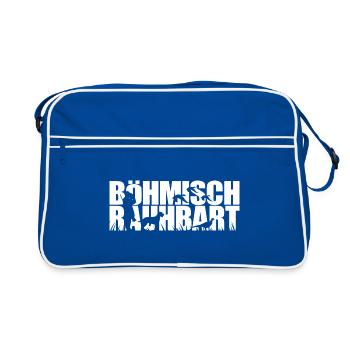 BÖHMISCH RAUHBART Jagdhunde Jagdhund Wilsigns - Retro Tasche - Blau/Weiß - Vorne