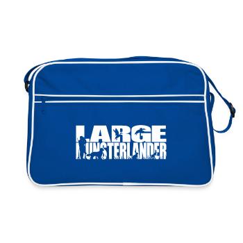 LARGE MUNSTERLANDER Jagdhunde Jagdhund Wilsigns - Retro Tasche - Blau/Weiß - Vorne