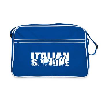 ITALIAN SPINONE Jagdhund Jagdhunde Wilsigns - Retro Tasche - Blau/Weiß - Vorne