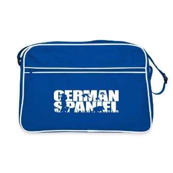 GERMAN SPANIEL Jagdhunde Jagdhund Jäger Wilsigns - Retro Tasche - Blau/Weiß - Vorne