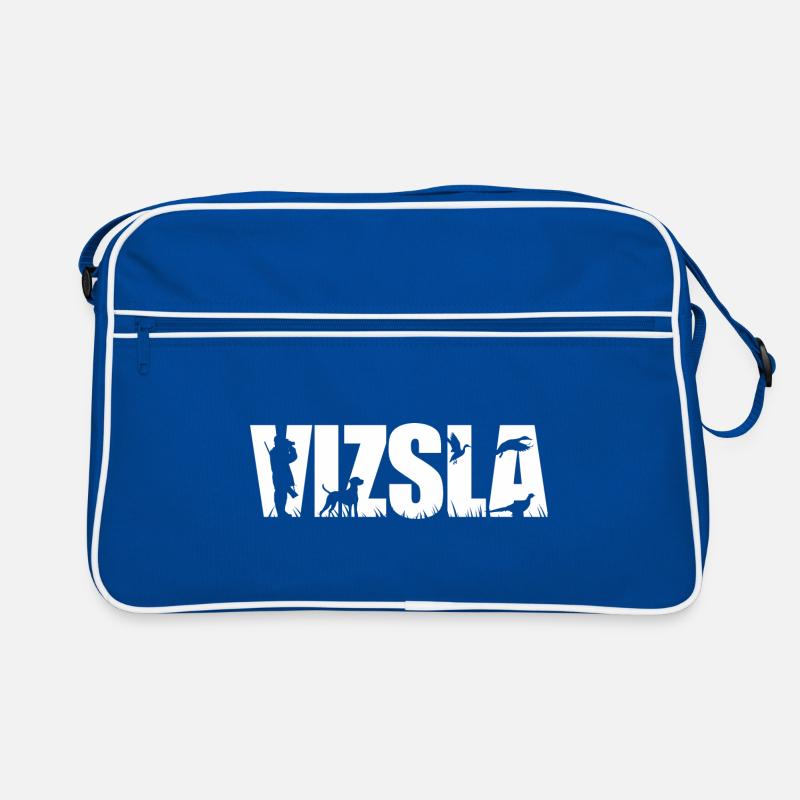 VIZSLA Jagdhund Jagdhunde Wilsigns - Retro Tasche - Blau/Weiß