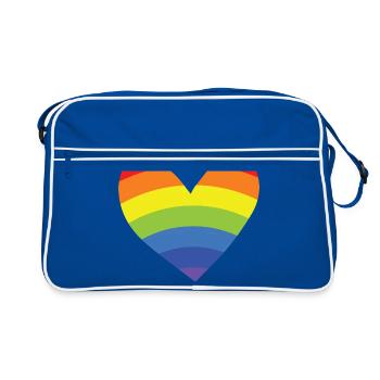 Arc-en-ciel - Cœur - Sac Retro - bleu/blanc - Devant