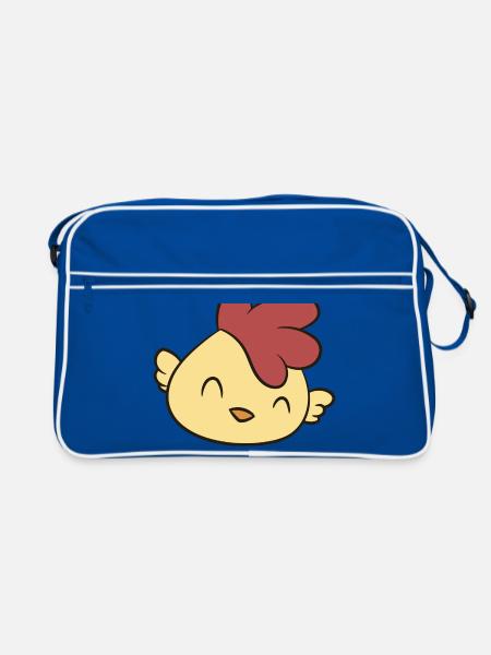 Poulet - Happy Chick - Sac Retro - bleu/blanc - Devant