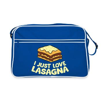 Lasagna - I just love Lasagna - Retro Bag - blue/white - Front