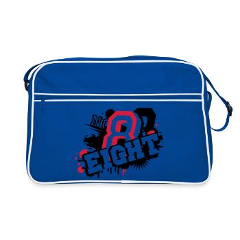 nombre élégant huit graffiti en 3D - Sac Retro - bleu/blanc - Devant