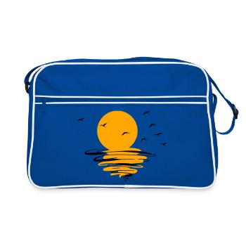 Wild Geese Cranes Spring - Retro Bag - blue/white - Front