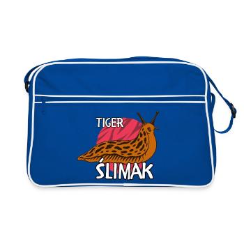 Tigre Ślimak | Chemise polonaise drôle - Sac Retro - bleu/blanc - Devant