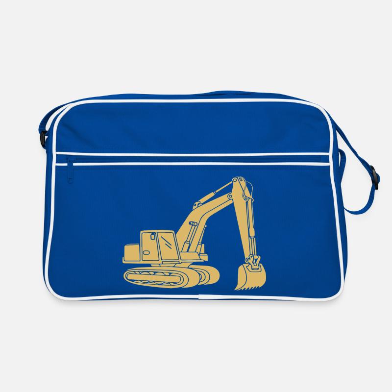 Excavator Silhouette Construction Equipment Operator Civil Engineering Retro Bag
