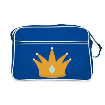 Elegant Crown with Jewel Accent - Retro Bag - blue/white - Front