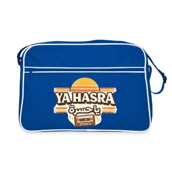 YA HASRA | Vintage Nostalgia Arabic Quote - Sac Retro - bleu/blanc - Devant