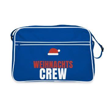 Weihnachts Crew Weihnachtsmütze Familie Team Fest - Retro Tasche - Blau/Weiß - Vorne