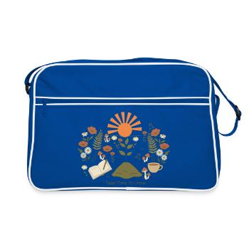 Take Time To Grow – Sonnenpfad - Retro Tasche - Blau/Weiß - Vorne