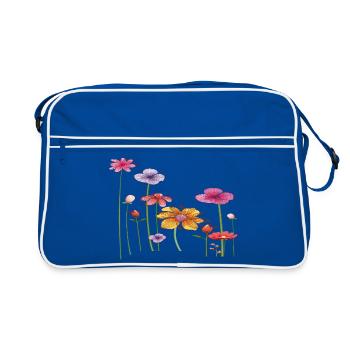 Colorful Wildflowers - Retro Bag - blue/white - Front